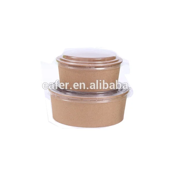 40oz Biodegradable PLA lined Kraft paper salad bowl  with PET Lid