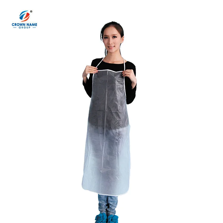 Hight quality white blue waterproof medical plastic PVC apron disposable PE apron