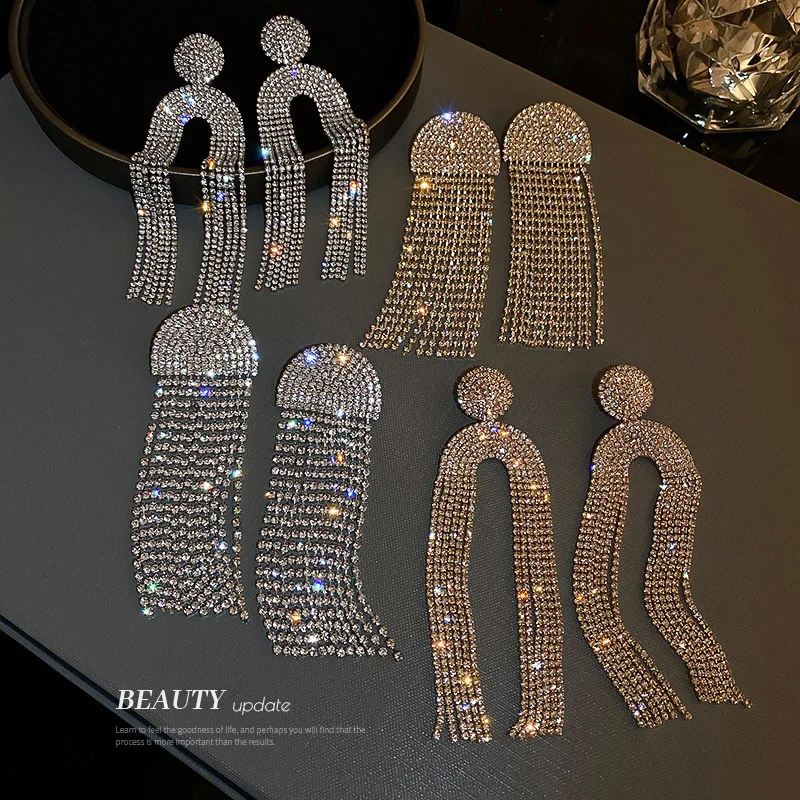 fashion crystal chandelier earrings gold plated