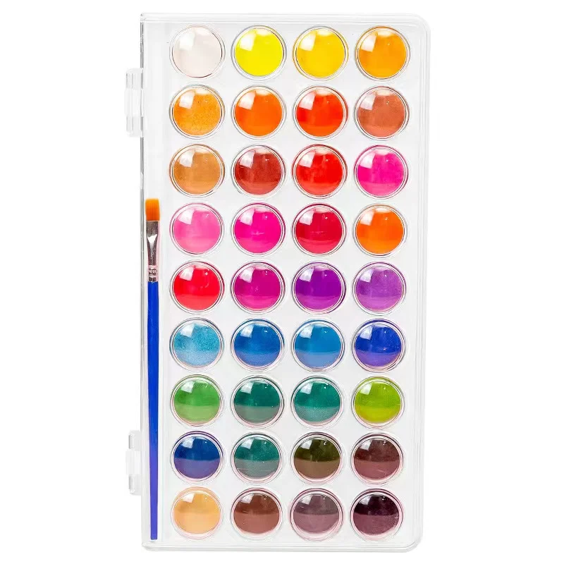 school Portable Plastic Box 16pcs Washable Watercolor Set Paint