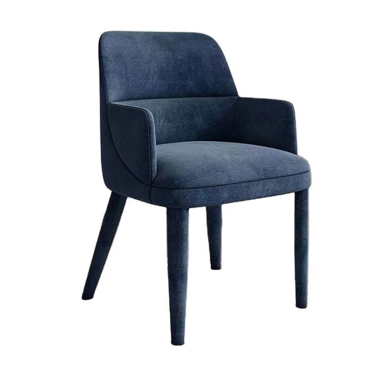 Wholesale Hotel Nordic Modern Luxury  Fabric Metal Leg Restaurant Dining Chairs With Arm