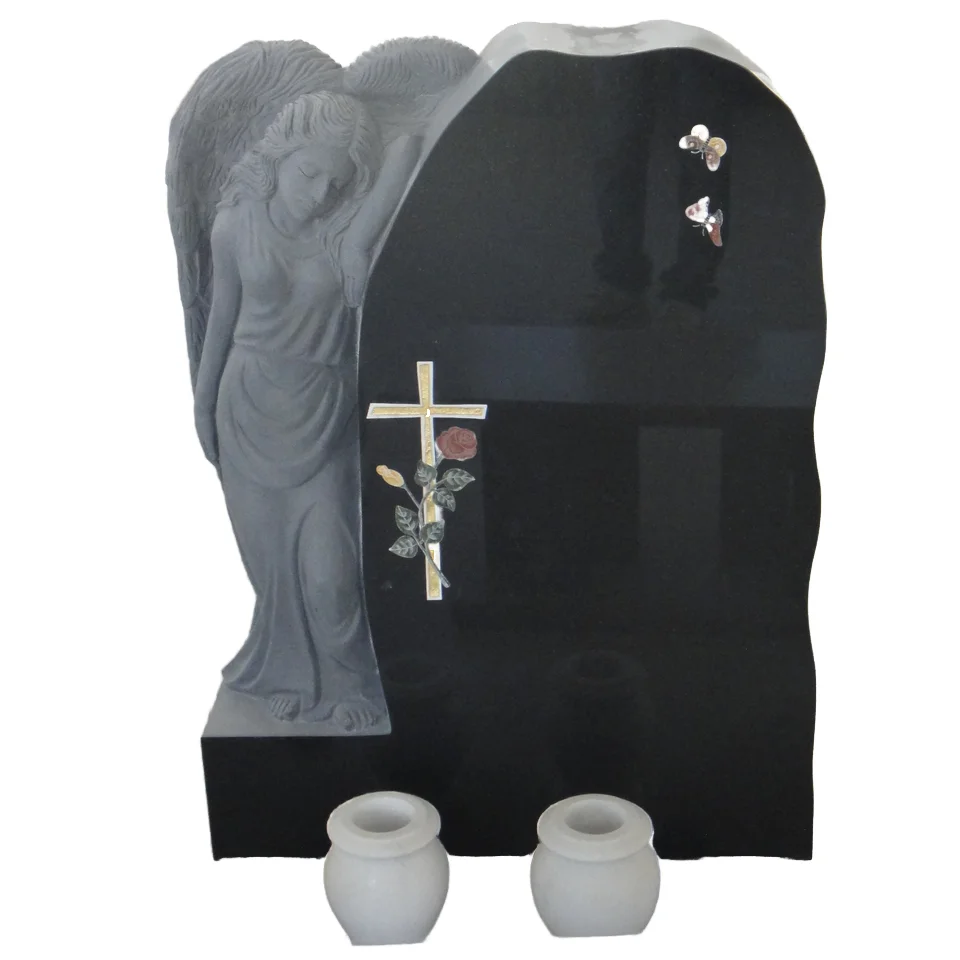 Американский стиль кладбище памятник Крест Ангел сердце