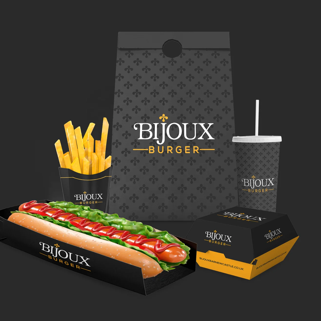 Custom Take Out Noodle Hot Dog Chips Lunch Fast Food Packaging Burger Hamburger Paper Box