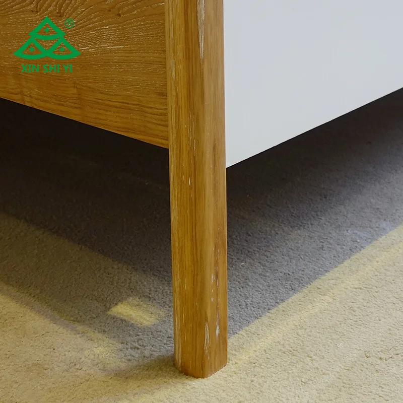 Bedroom Furniture SetSingle Solid Wood Bed With Leather Upholstery Headboard With Two Night Stand