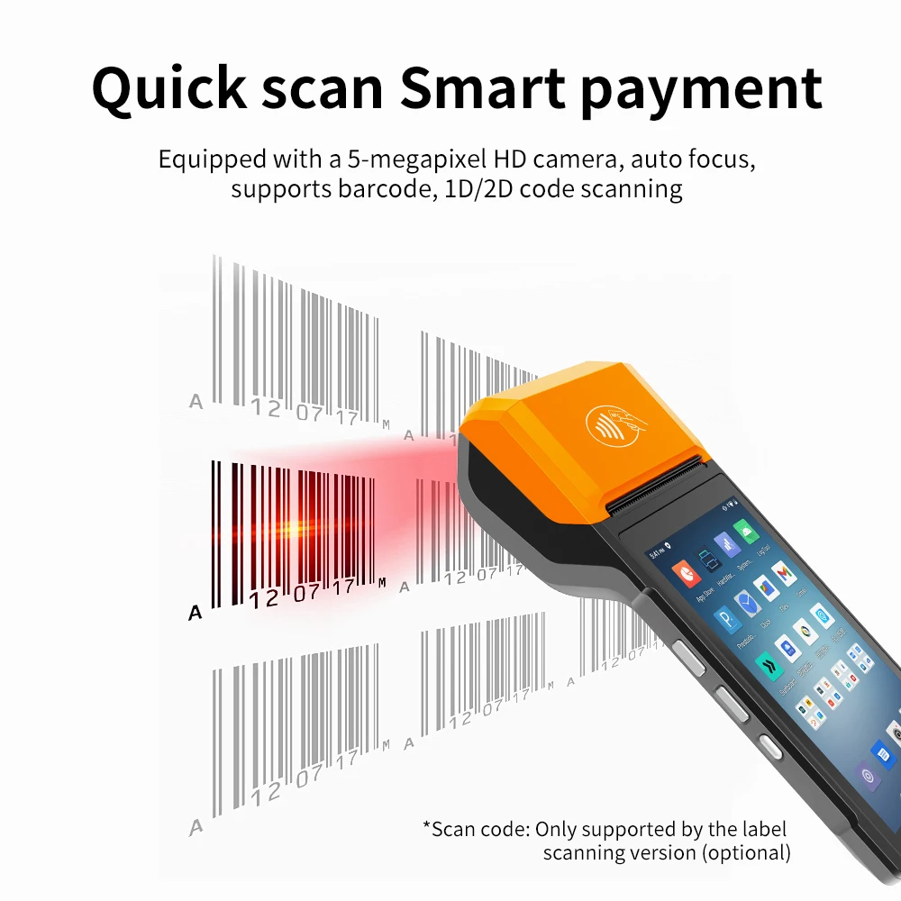 Wholesale Smart POS Machine 2D Scanner 5.5inch Touch Screen Bluetooth USB NFC WIFI Thermal Printer 4G Mobile POS Systems