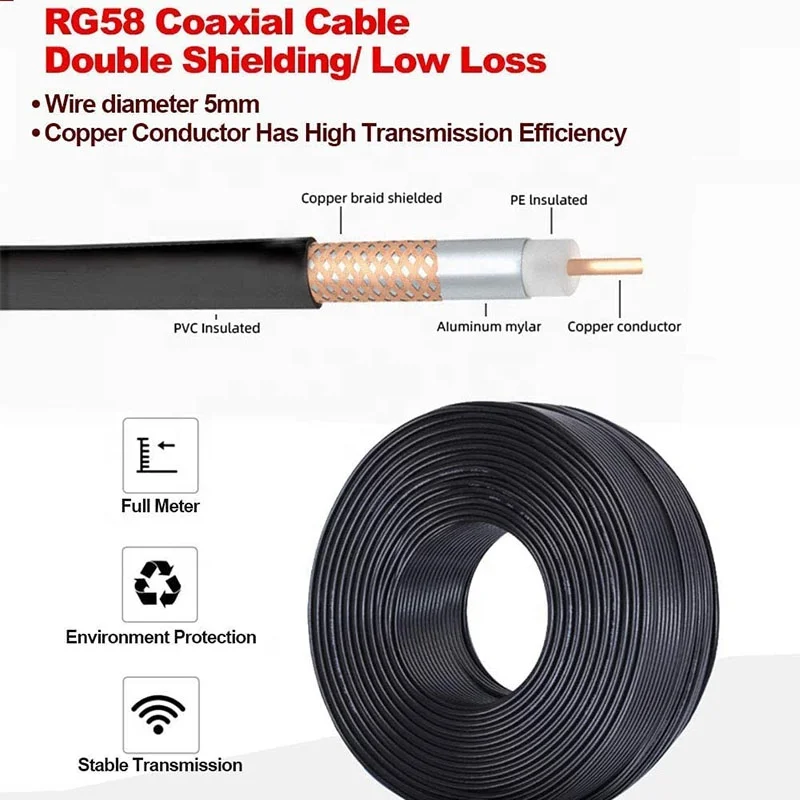 Rg58u Low Loss Coaxial Cable Manufacturers Coaxial Rf Rg58 Cord Antenna Extension Male To Female Sma Rg58 Cable Assembly