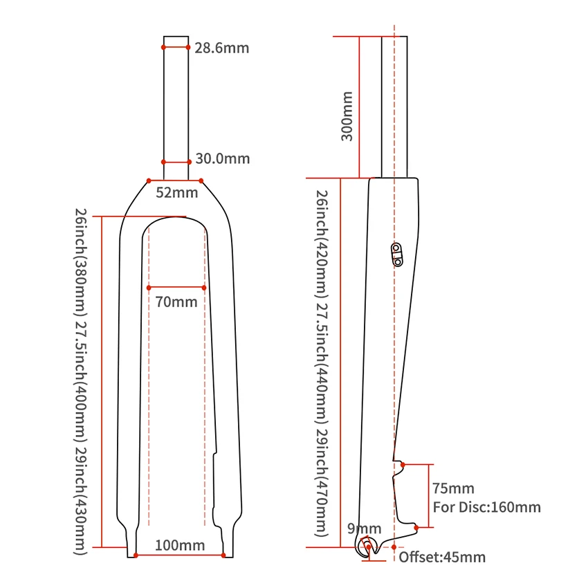TOSEEK TFK-SL High-end Bicycle Bike Fork Front Fork Mtb Bicycle Carbon Fork