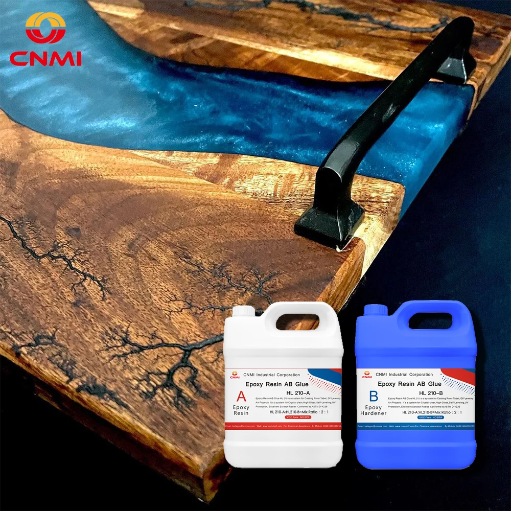 CNMI Epoxy Resin  Deep Pour Casting 2-4cm HL210 Epoxy Resin Kit Crystal Clear Liquid Glass Food Grade Clear for River Table