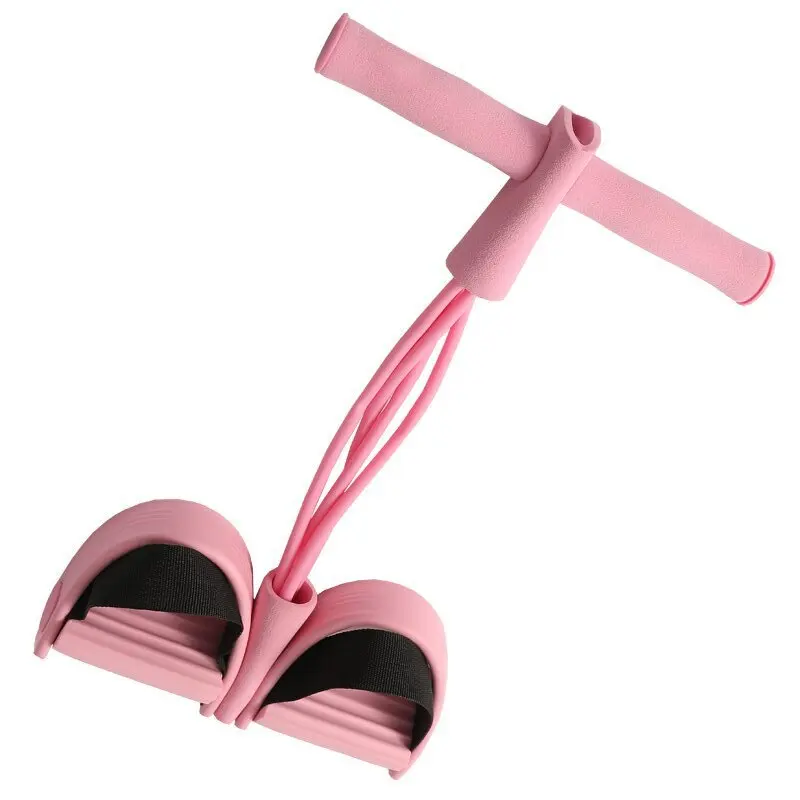 Six Tube Pedal Tensioner Portable Resistance Band Sit Up Fitness Equipment Yoga Stretching Tummy Trimmer Pull Rope