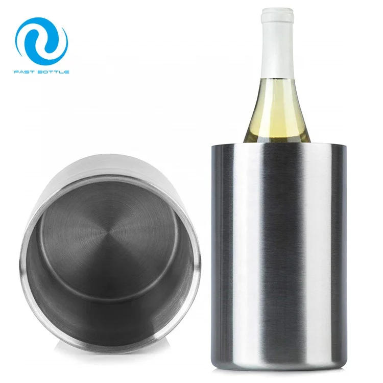 Large Stainless Steel Double Wall Wine Cooler Bucket Stemless Holder Wine Chiller Bucket Insulated Champagne Beer Ice Bucket