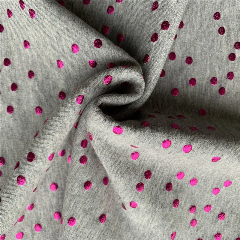 2020 Hot Selling  New Design  95%Cotton 5%Spandx Foil  French Terry Fabric