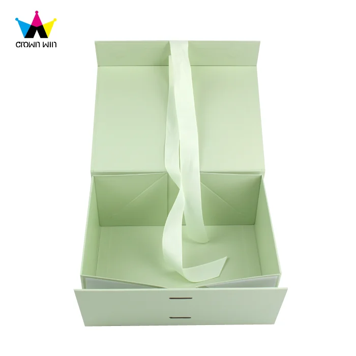 Crown Win Luxury Wedding Favor Paper Boxes Magnetic Folding Cloth Moving Boxes Ribbon CAJA Misteriosa Sponge Paper Box