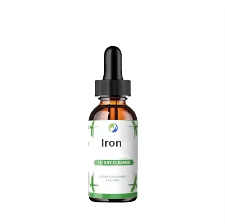 OEM private label Iron food Supplement Fe Iron Liquid Drops kids 60ml iron drops for women
