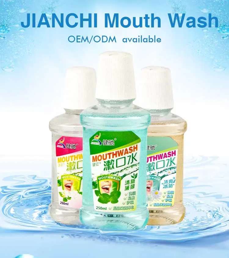 Private label travel organic whitening activated mouth wash bottle mint mouthwash