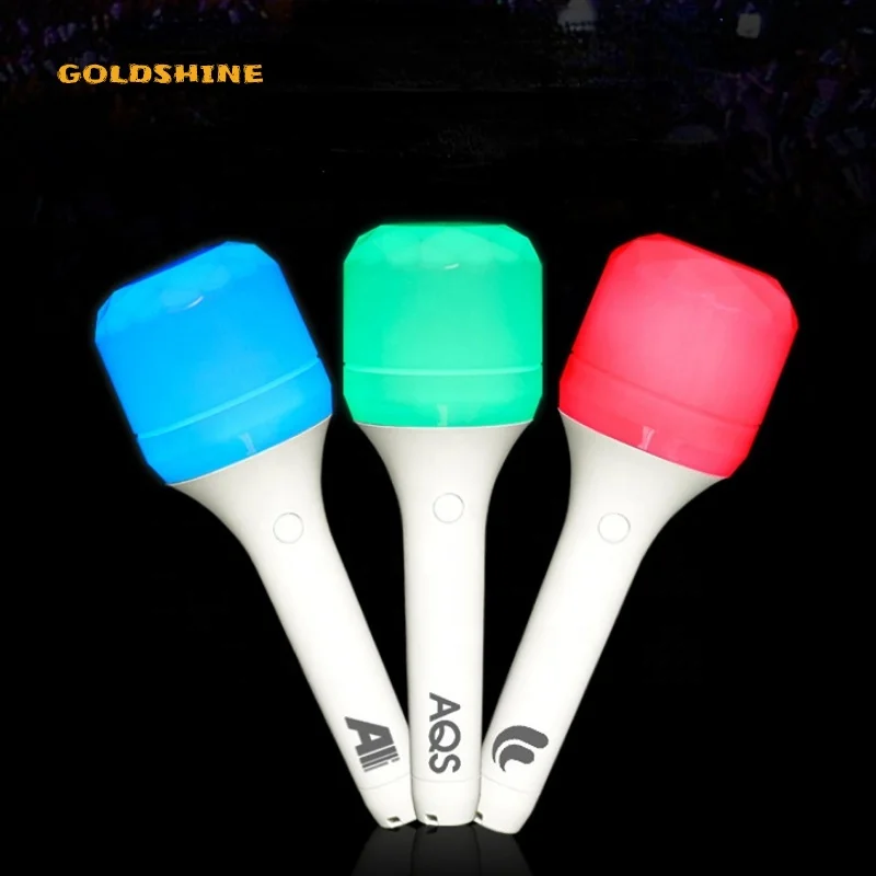 Custom logo print led cheering concert stick diamond shape 15 color flashing lights glow luminous concert fans sticks