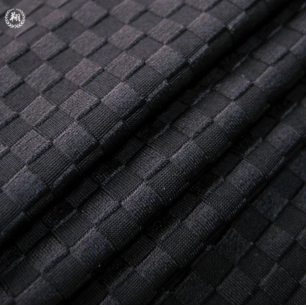 Custom Nylon  Spandex Checker Board Weave Jacquard  Fabric For Garment