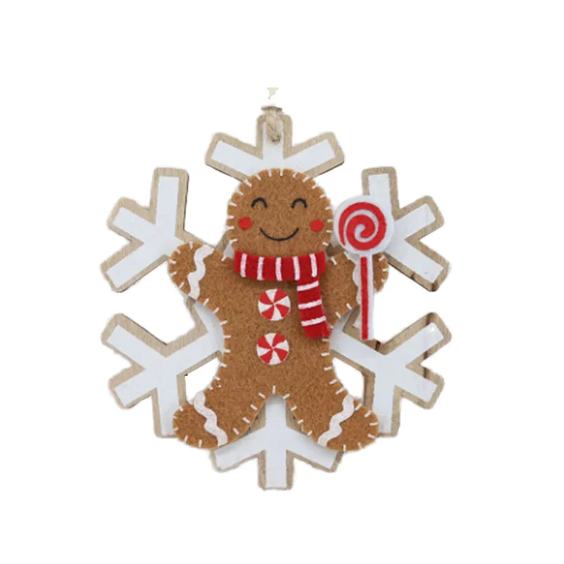 Modern Festive New Year Party Decorations Wooden Christmas Gingerbread Man Xmas Tree Hanging Ornament Christmas Holiday Supplies