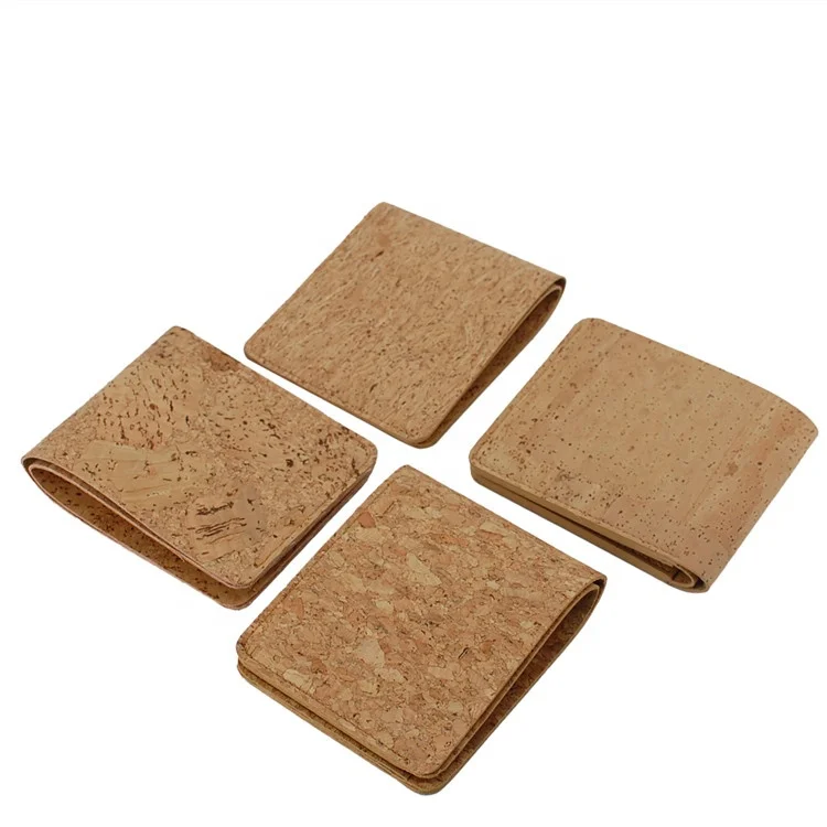 Custom Original Ecology Biodegradable Waterproof Cork Pocket Wallet made of Natural Portugal Cork