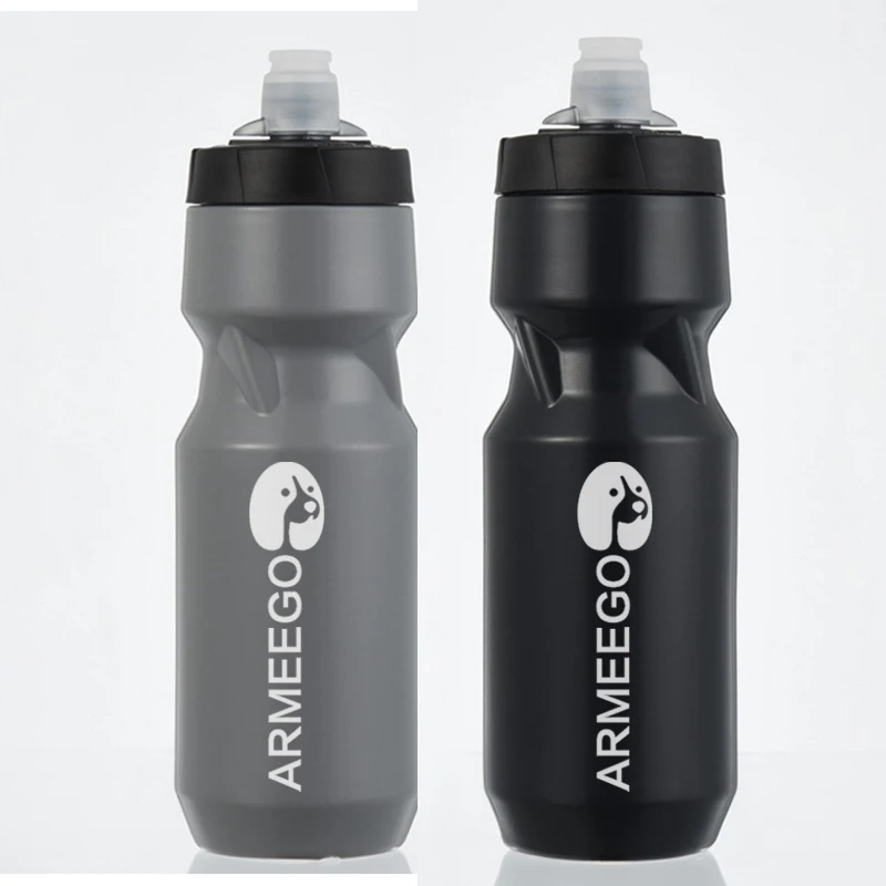 ARMEEGO  Water Bottle Leakproof Valve Hydration 650 ML Clear/Black/Blue Running Cycling Bike Soccer Football NEW