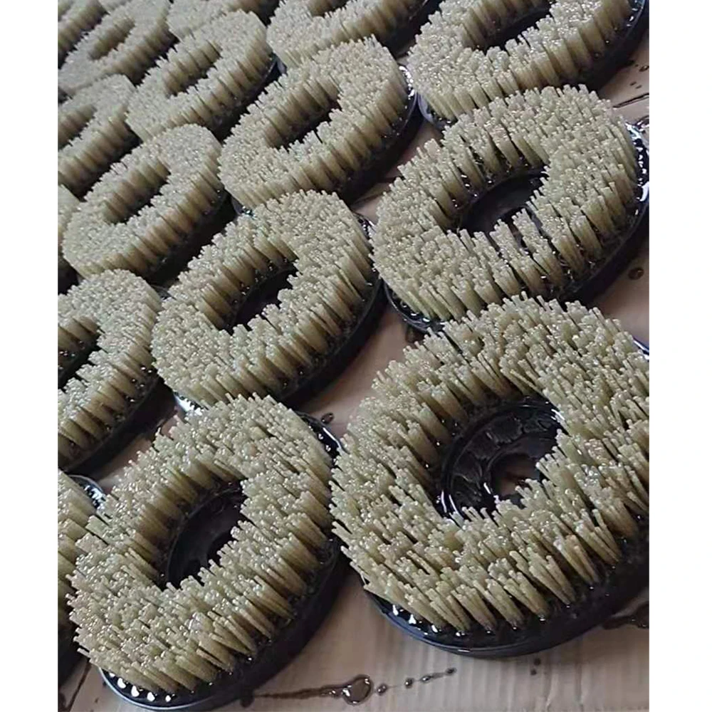 Marble granite terrazzo polishing tools 10 inch round abrasive brushes with diamond and PA612 nylon wires