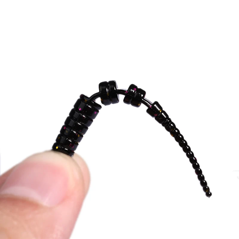 OUTKIT 4cm 5cm Fishing Soft Worm Lures Pin Tail Ice Fishing Bait Soft Polaris Sinking Lure Pesca Cheap Silicone Fishing Tackle