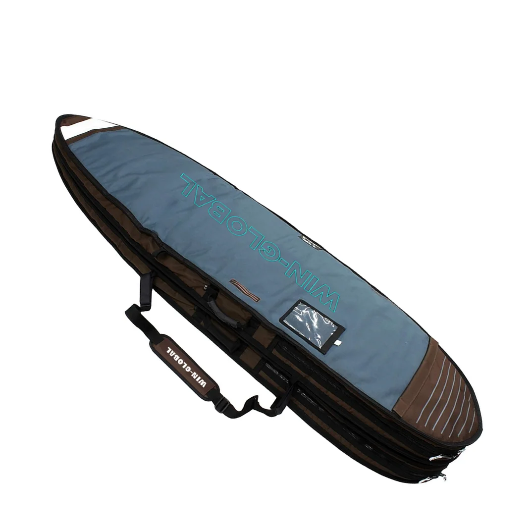 600D oxford Surfboard Travel Bag Surf board Cover with Wheels blue Color with fin leashes pocket 1-2 3-4 boards