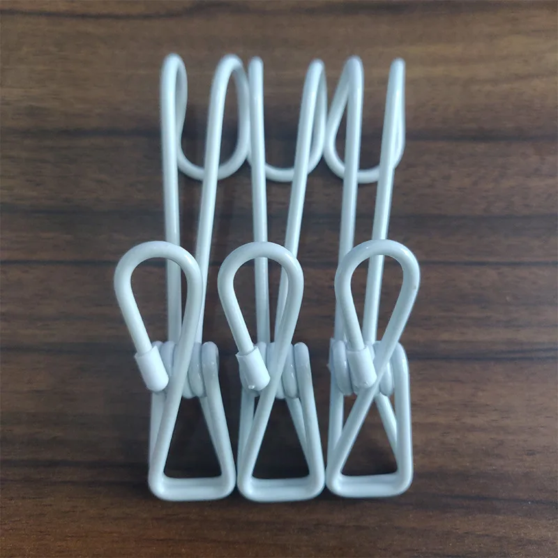 Color Plastic-coated hook clip clothespin Multi-purpose sock clip Stationery Photo Portable travel big camping with hook clip
