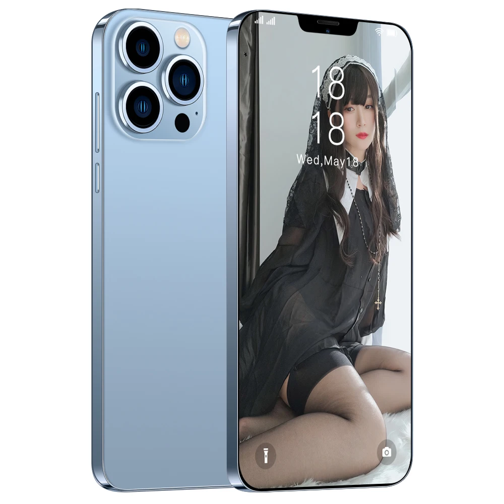 Low-cost 5G i13promax gesture control Students 6.8 Inch full screen 50Rear HD camera Durable  Mobile telephone