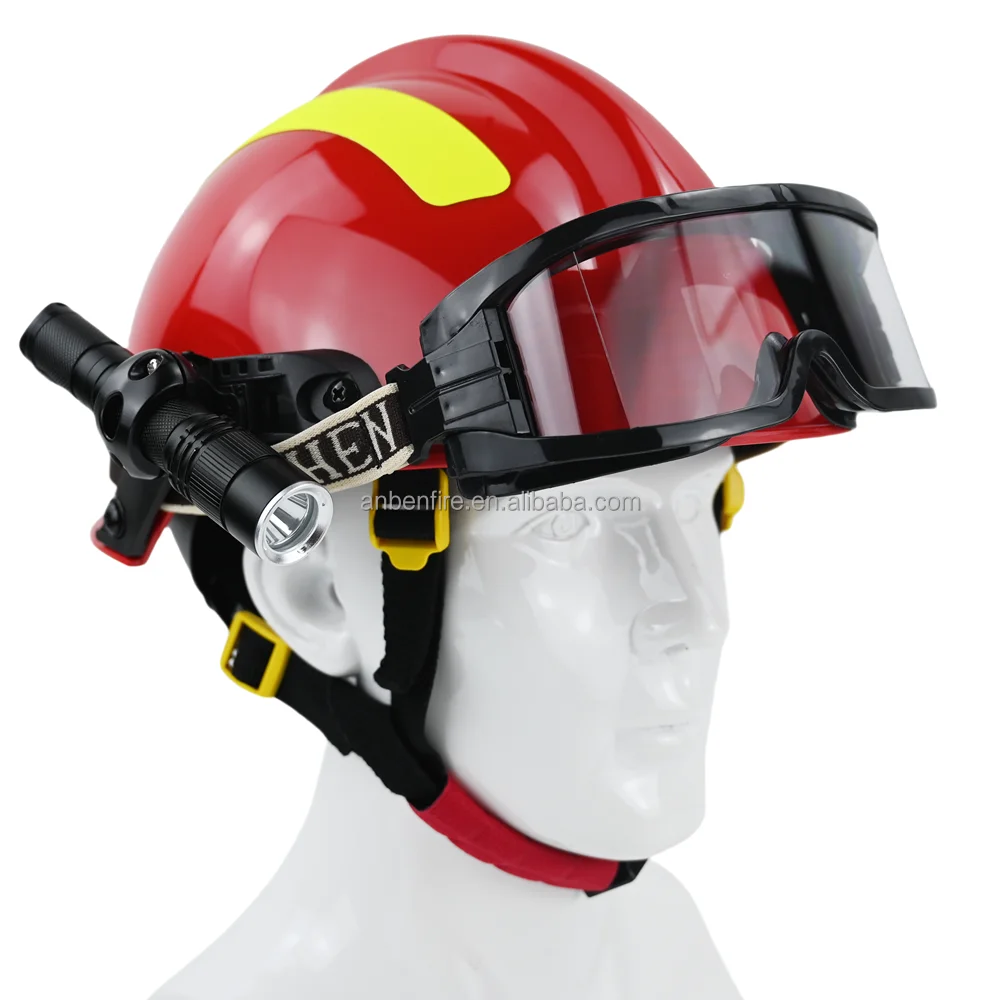 ANBEN FIRE Flame Resistant PC Red color EN Standard MSA F2 Fireman Rescue Helmet