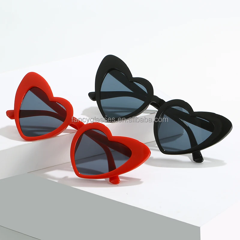 Оправа в форме сердца женские винтажные милые очки стиле Лолита пластиковые светоотражающие солнцезащитные 2024