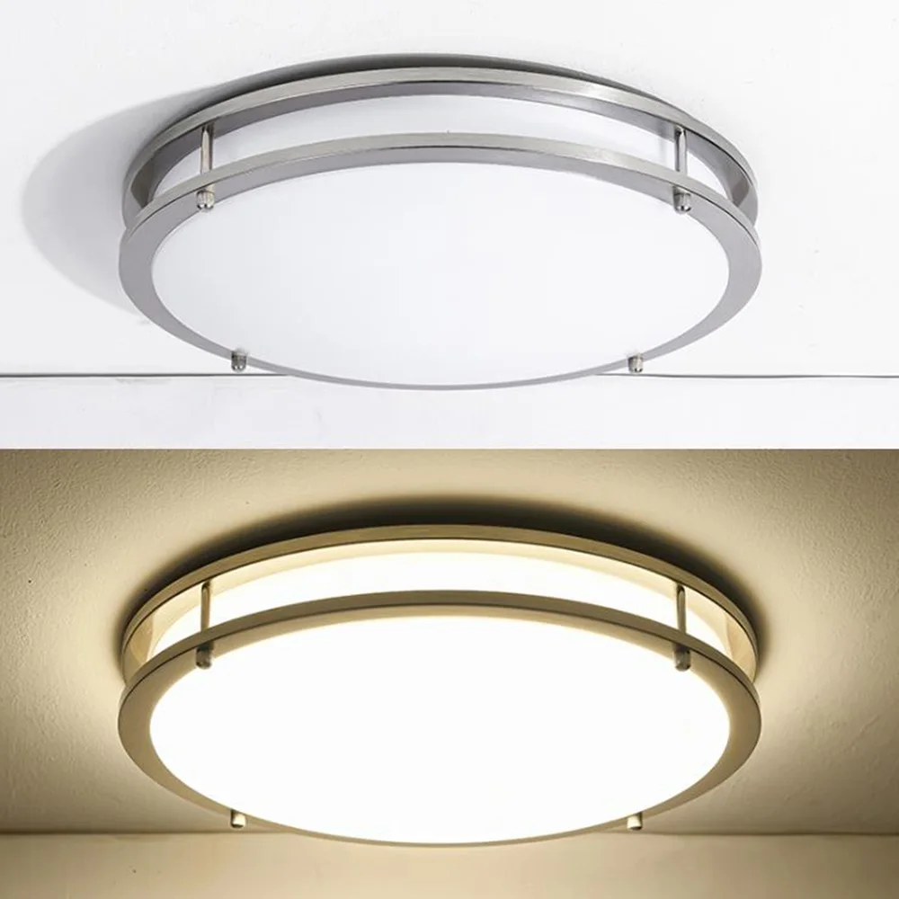 High Quality ETL Brushed Nickel 10inch 12inch Led Surface Mount Ceiling Light Dimmable For Kitchen Bedroom Living Room