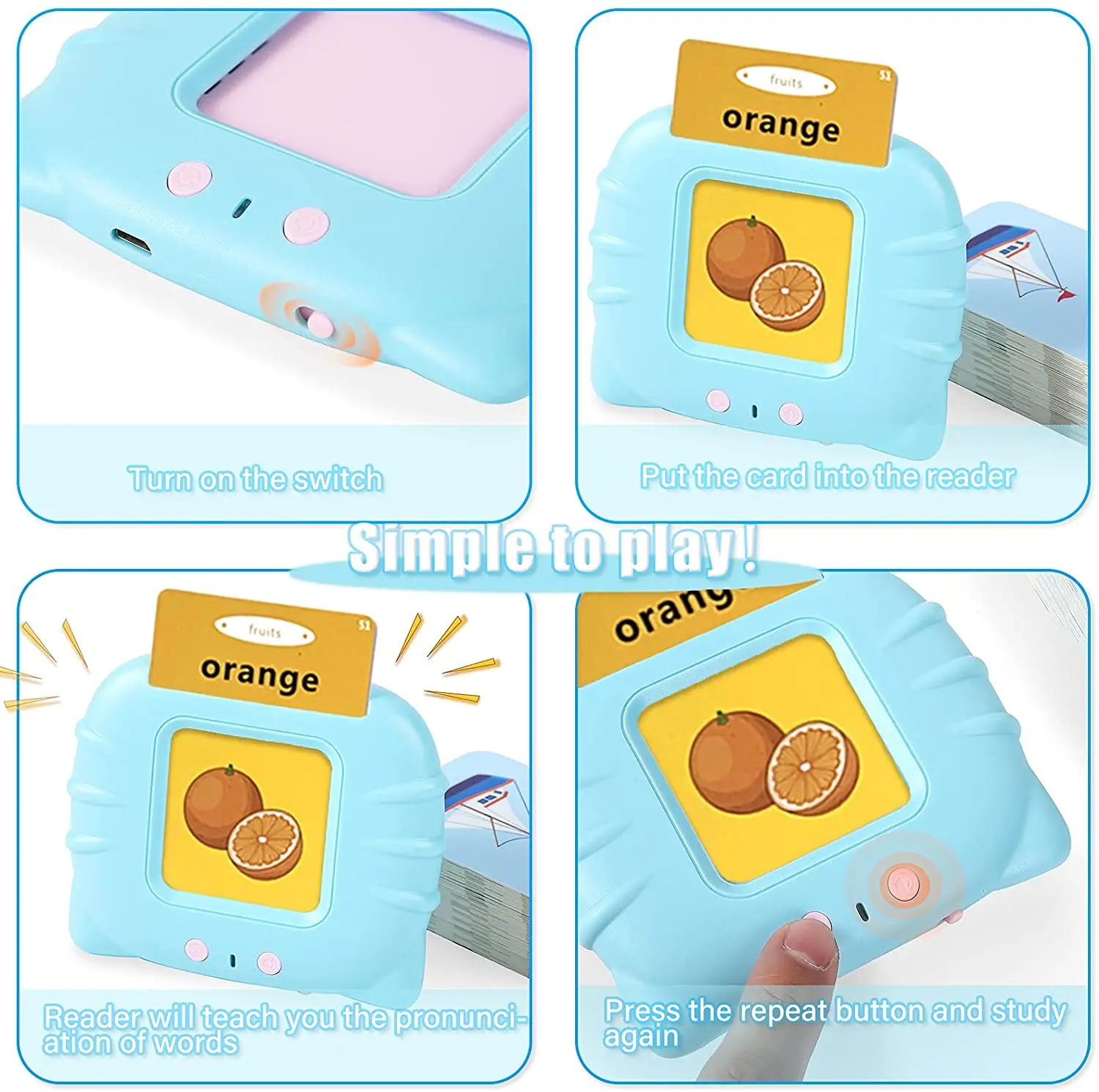 Funny plug-in card Language learning machine Bilingual Card Learning Machine Early Education with flash card for kids