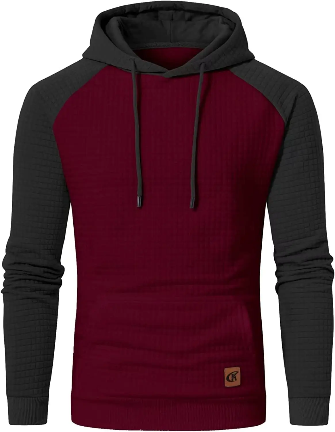 Wholesale 2023 Long Sleeve Plaid Jacquard Pullover Drawstring Kanga Pockets Casual Thermal Hooded Streetwear