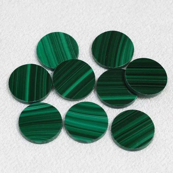 Luxury Jewelry Making Precious Gemstone 20mm Malachite Stone Round Disc Charm Pendant