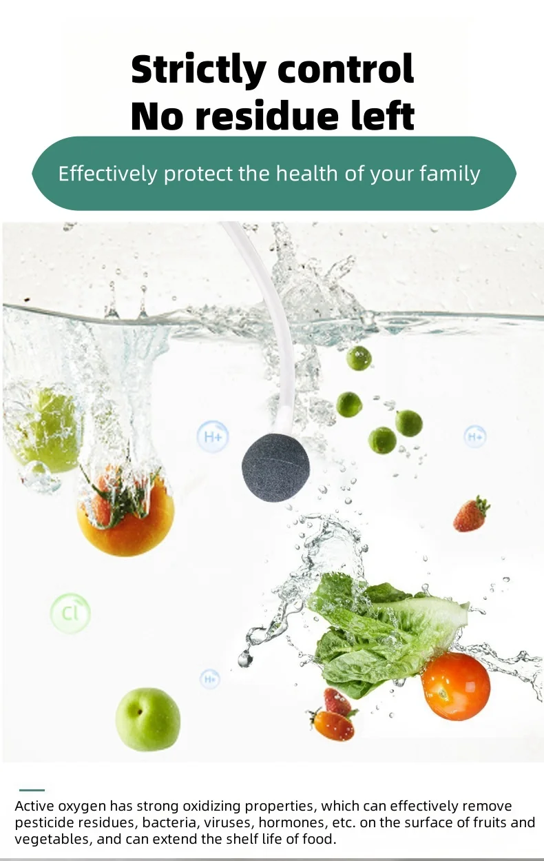 Fruit And Vegetable Washing Machine Home Kitchen Ozone Generator For Odor Elimination With 400mg/h Ozonator   110v/220v
