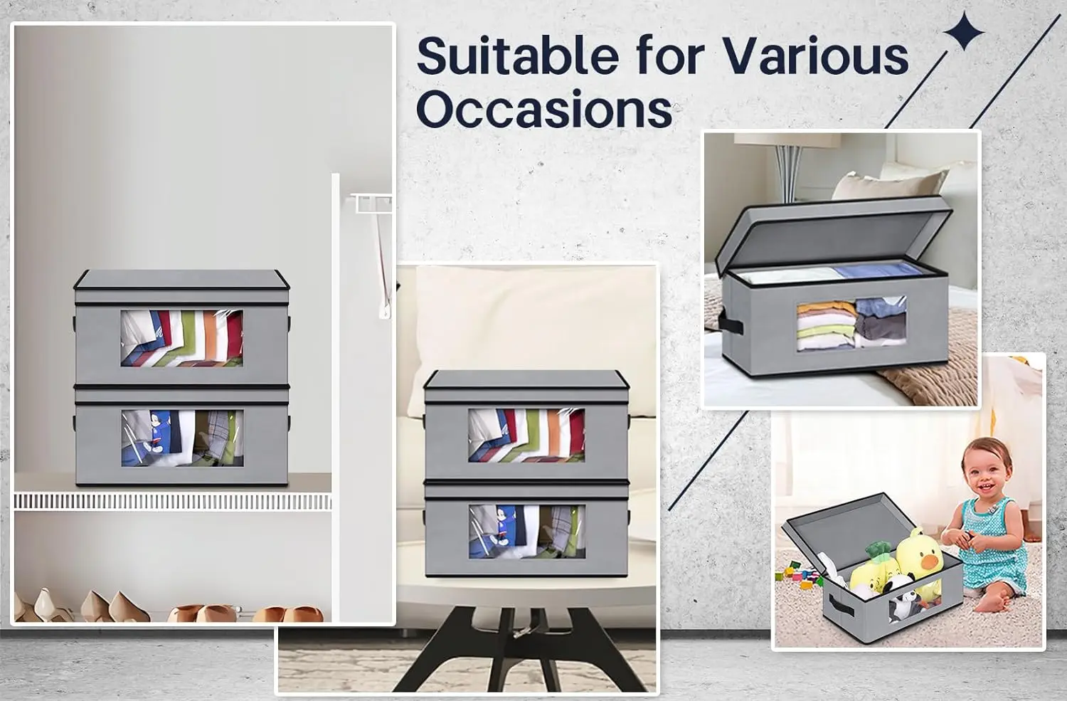 Hot Selling Grey Stackable Hat Organizer For Baseball Caps Hat Storage Boxes For Closet Hold 30 Caps With Sturdy Cardboard