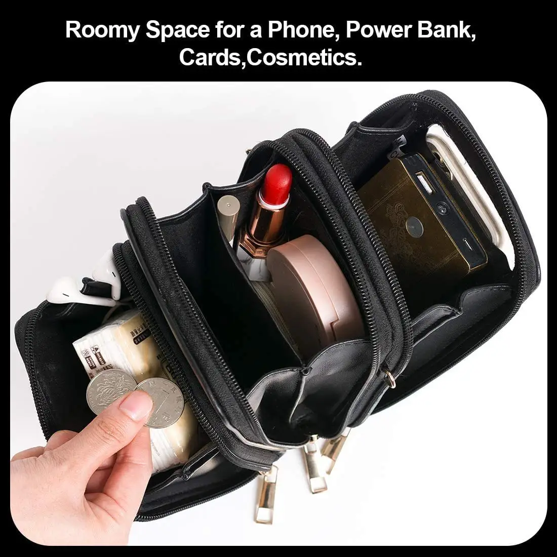 Small crossbody cell phone wallet shoulder mobile phone bags for women