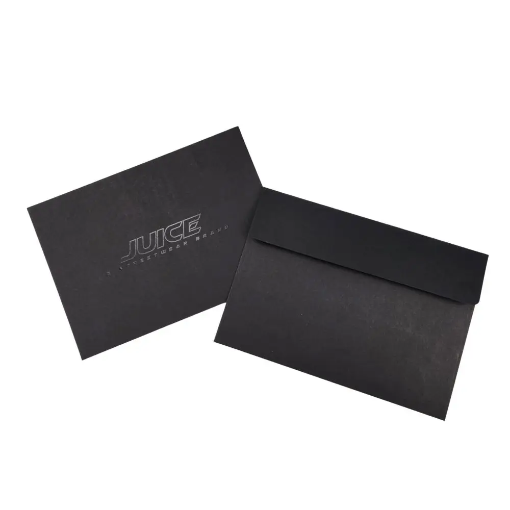 Custom UV Printing Luxury Black Paper Envelope Letter Envelopes for Invitations