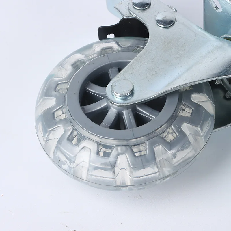 Wholesale 3 inch fully transparent caster PVC wheel Office Chair Caster with brake