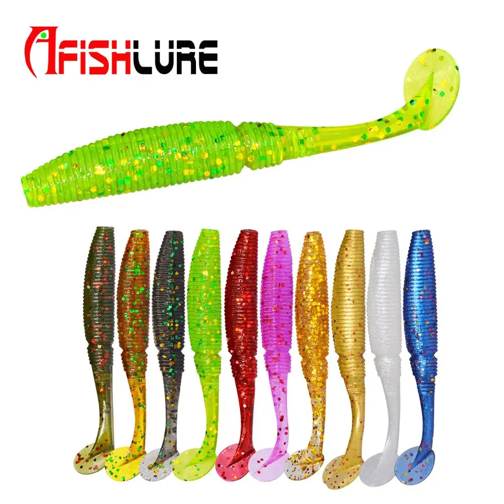 Fishing lure artificial bait 5cm 1g paddle tail swim bait lure soft bait fishing trout shad lure soft plastic fishing lures