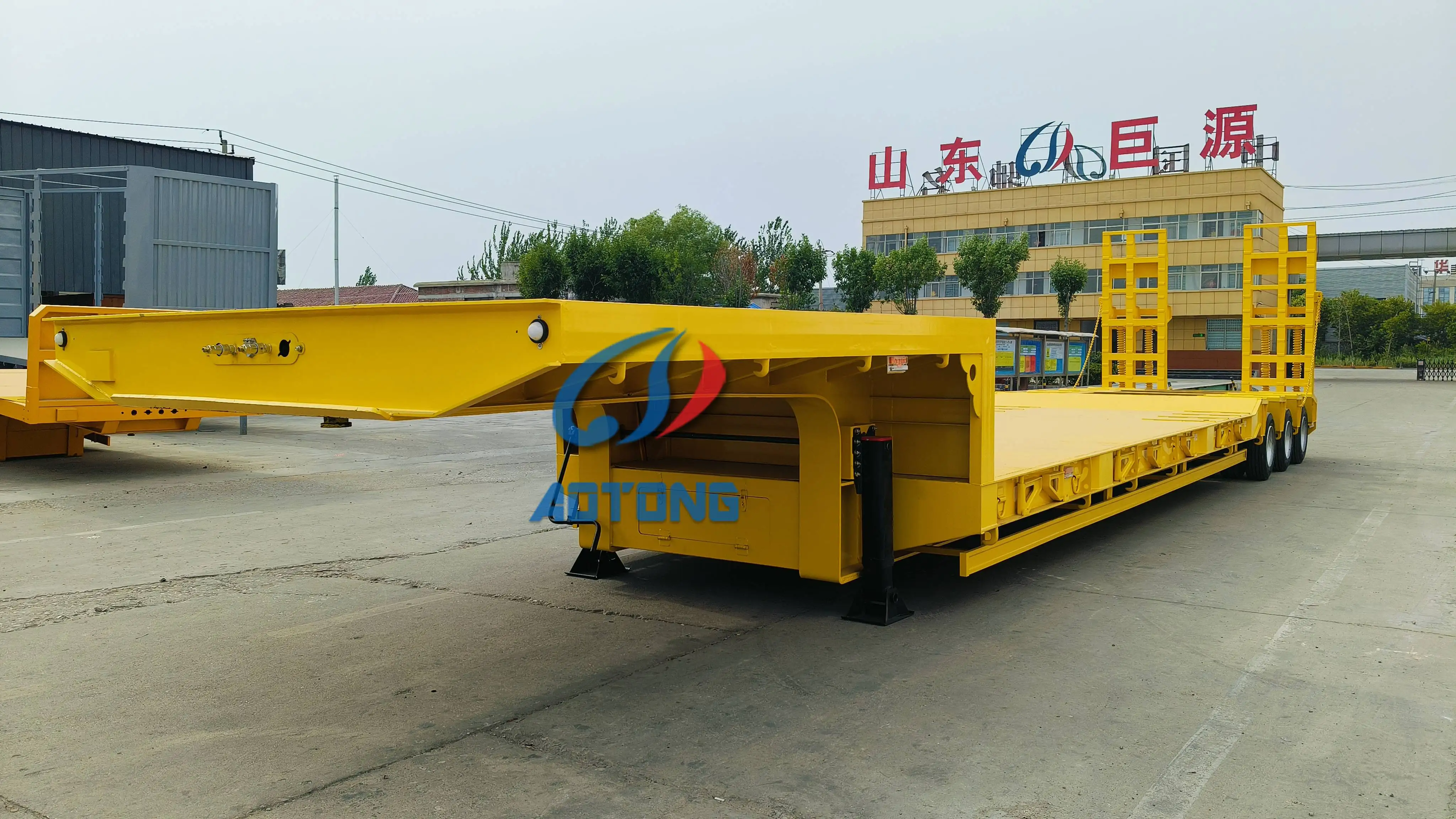 Heavy load 5 axle steering low bed trailer/loebed truck trailers 100ton detachable gooseneck dropdeck semi-trailer