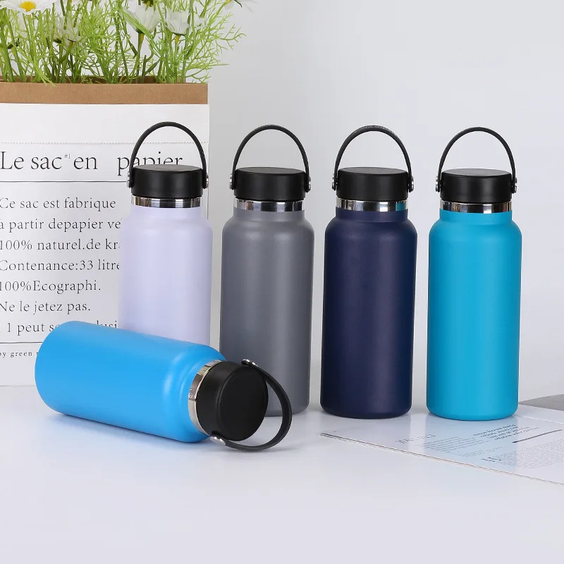 Hot Sale Double-Wall Vacuum Insulation Stainless Steel Water Bottle Outdoor Wide Mouth with Flex Cap for Camping and Sports