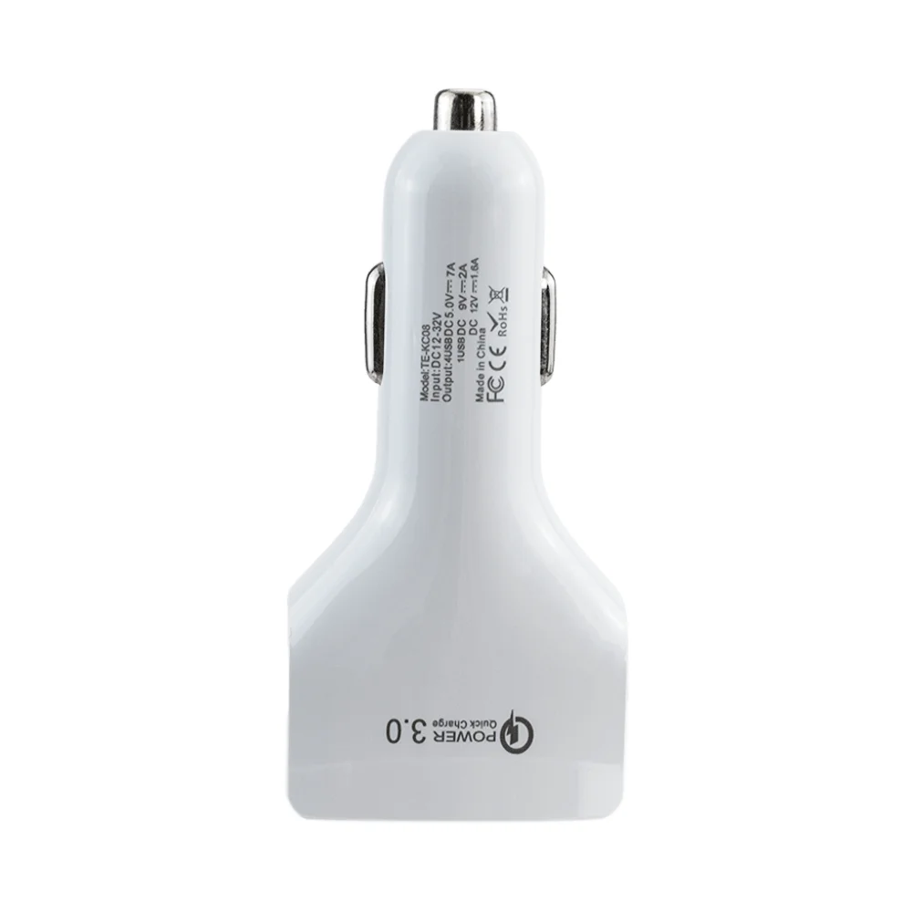 Новый продукт автомобильное зарядное устройство 120 Вт супер быстрое 4 порта USB QC 3 0 с кабелем типа C