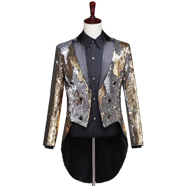 New Design Tuxedo Men Suit Dress with Glitter Designer Sequin Jacket Slim Fit Evening Blazers for Men