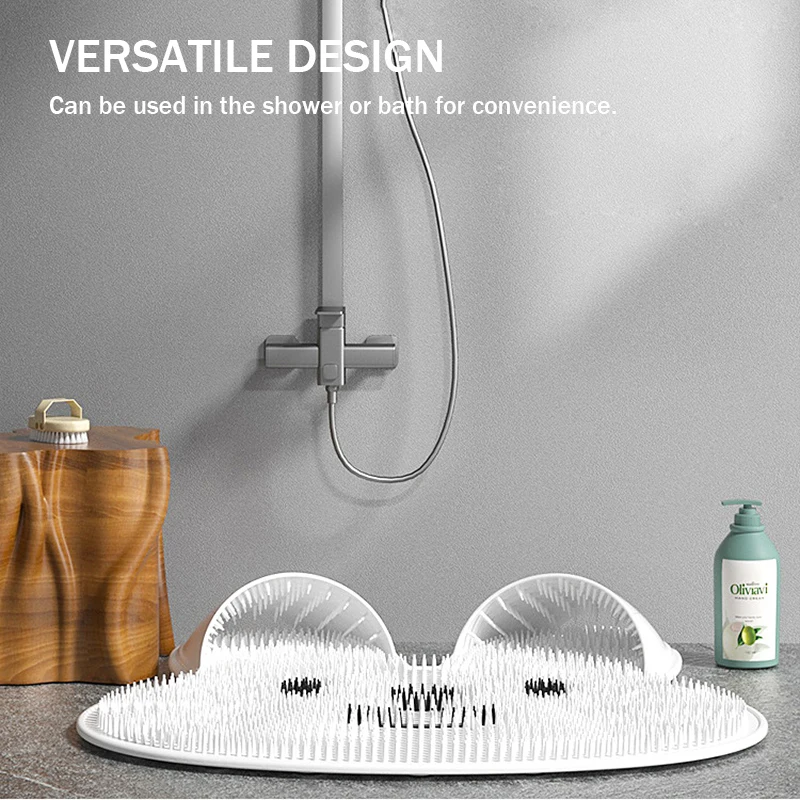 Silicone Foot Scrubber Slipper Shower Foot Scrubber Exfoliating Bath Foot Cleaner Wall Mounted with Slip Suction Cups