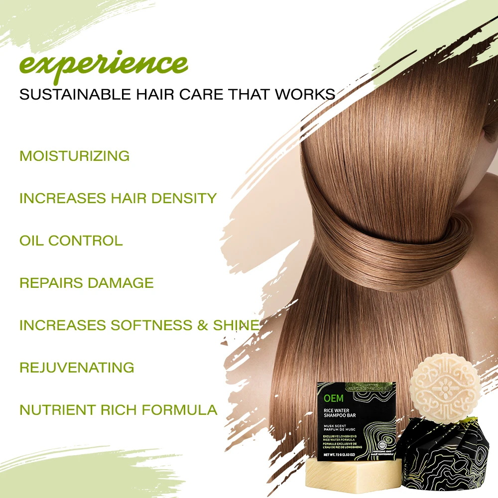 Scalp Care Anti Hair Loss Products Treatment For Bald Hair Rice Water Lightening Shampoo Bar