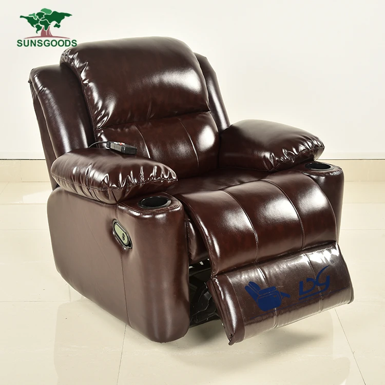 Electric power expensive leather recliner sofa set for sale