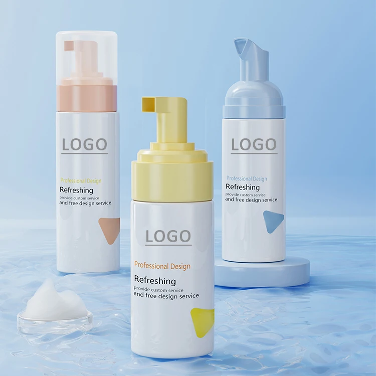 Round plastic cosmetic packaging shampoo soap pet foam pump bottle,garrafa de bomba de espuma 100 ml foam pump bottle