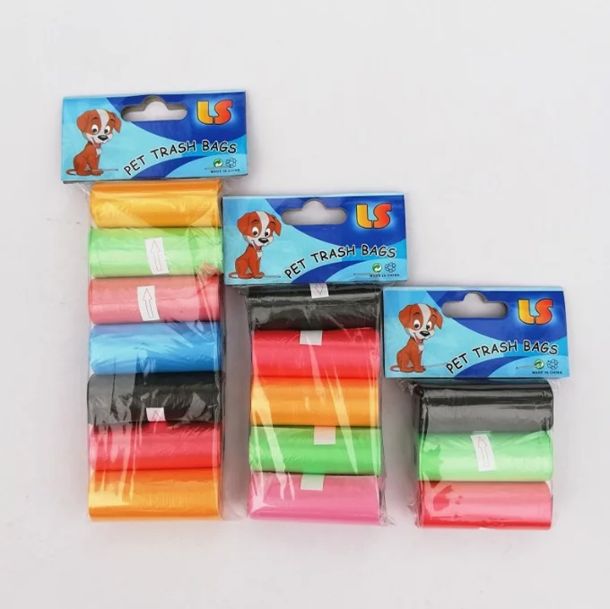 multi-colors  HDPE pet waste bag outdoor dog poop bags