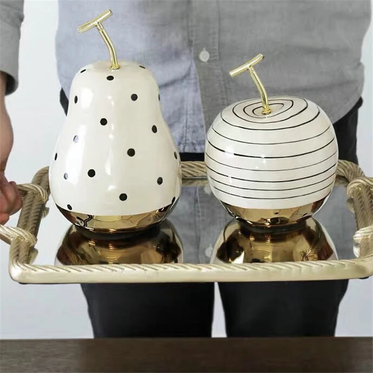 New products modern gold ceramic pear hotel restaurant home decorative items